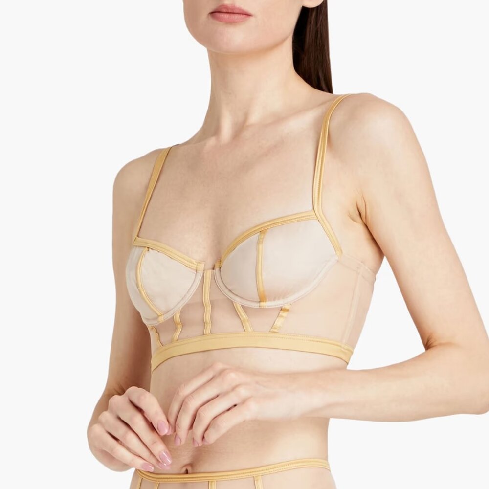 COSABELLA Sardegna Stretch Mesh Bustier in Soft Gold Size 32D NWT - Picture 2 of 4